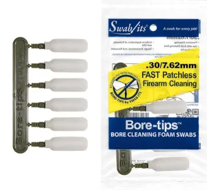 (12 Bag Case) .30cal/7.62mm Gun Cleaning Bore-tips® by Swab-its®: Barrel Cleaning Swabs: 41-3001-12CS