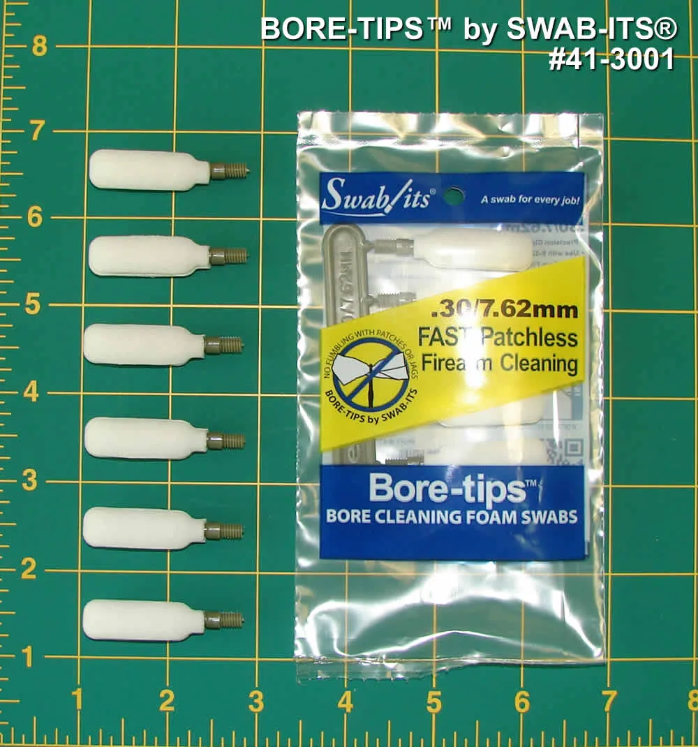 (12 Bag Case) .30cal/7.62mm Gun Cleaning Bore-tips® by Swab-its®: Barrel Cleaning Swabs: 41-3001-12CS