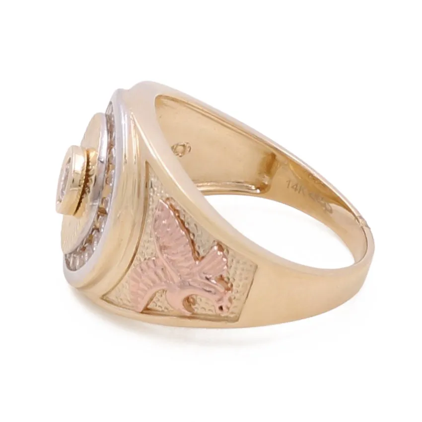 14K Yellow and Rose Gold Men's Fashion Ring