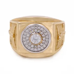 14K Yellow and White Gold Men's Fashion Ring
