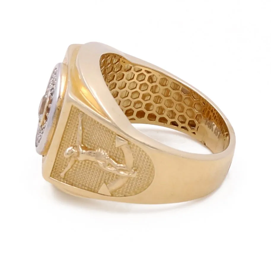 14K Yellow and White Gold Men's Fashion Ring