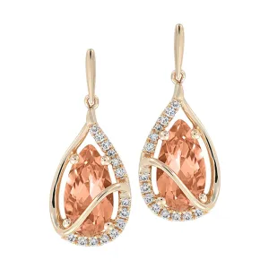 14KR Chatham Champagne Sapphire Earring Pair