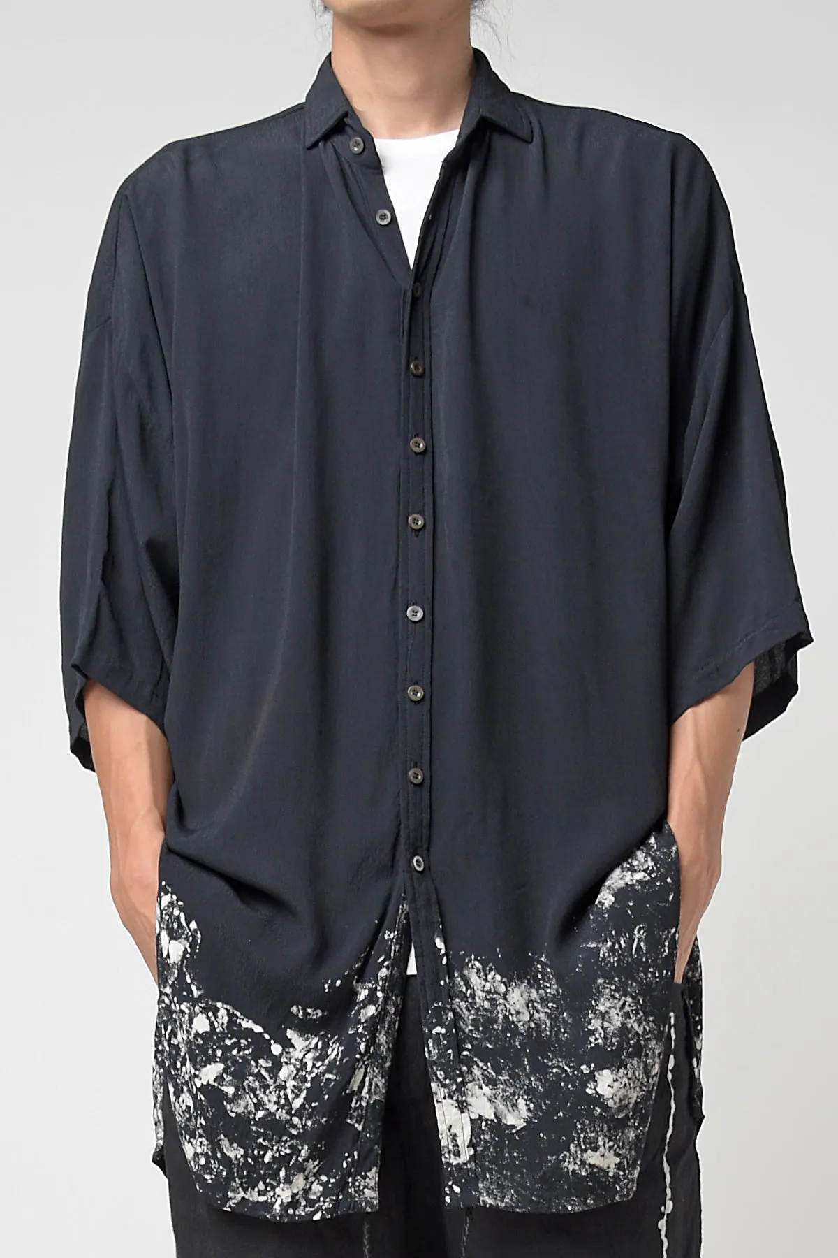 2301-SH03 Discharged Crepe Rayon Lazy Shirt