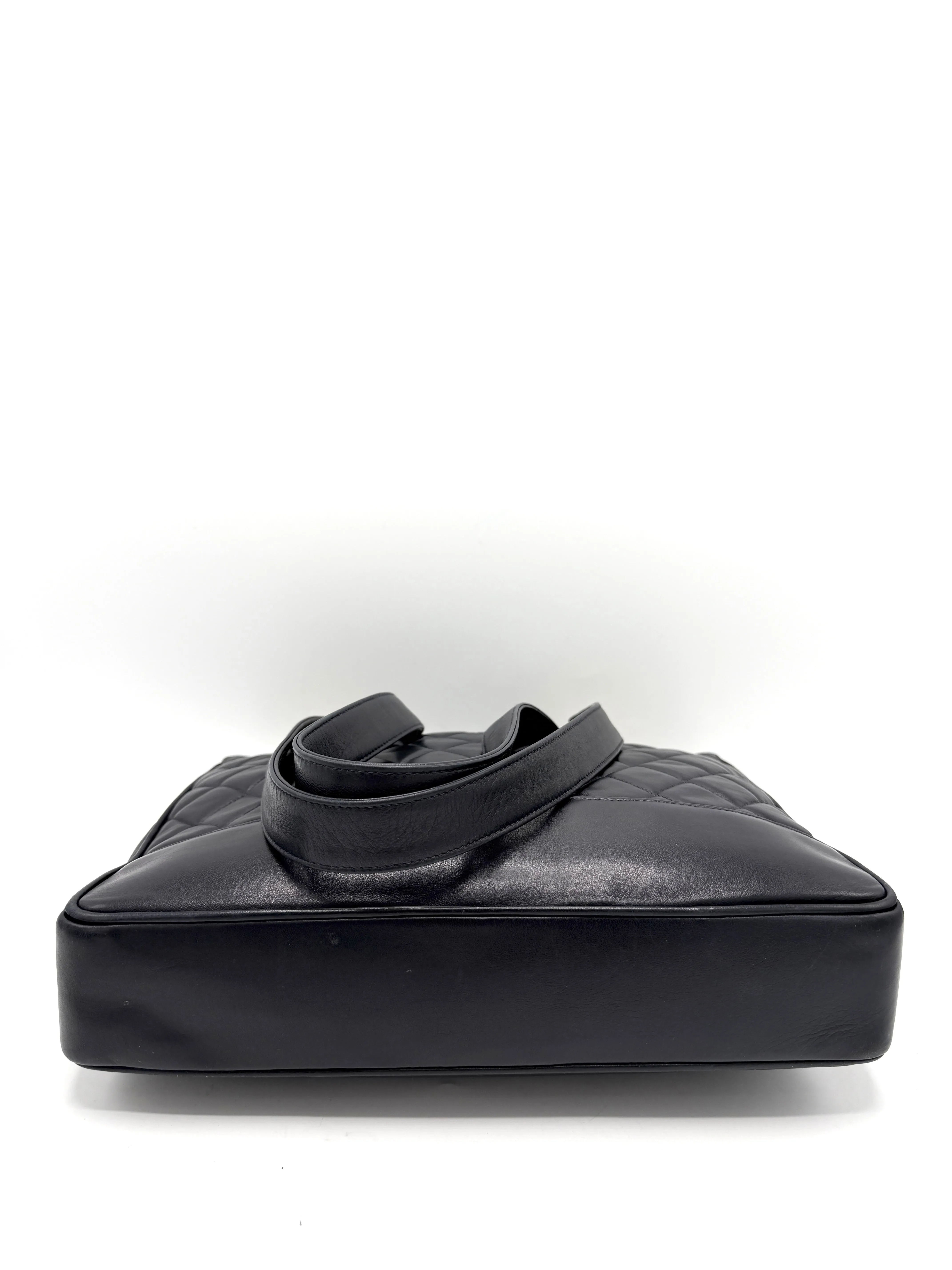 24k Midnight Blue Quilted Lambskin Golden Ball Tote