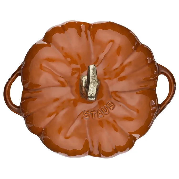 3.5-Quart Cast Iron Pumpkin Cocotte Dutch Oven - Burnt Orange