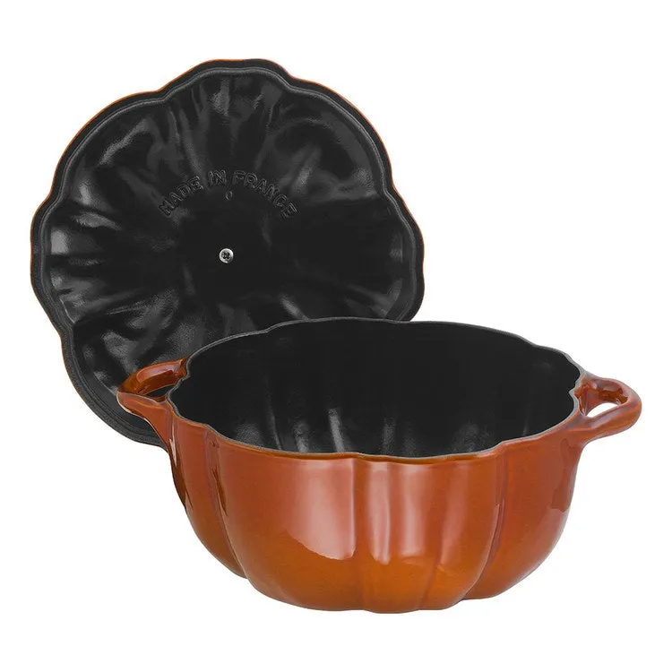 3.5-Quart Cast Iron Pumpkin Cocotte Dutch Oven - Burnt Orange