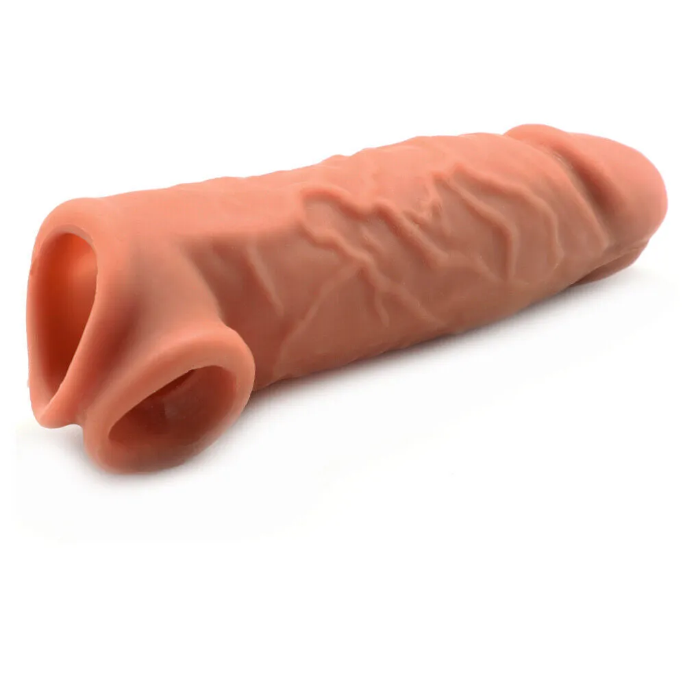 5.9'' Brown Color Penis Extender Extensions Sleeve Ball Strap Delay Sex Toy