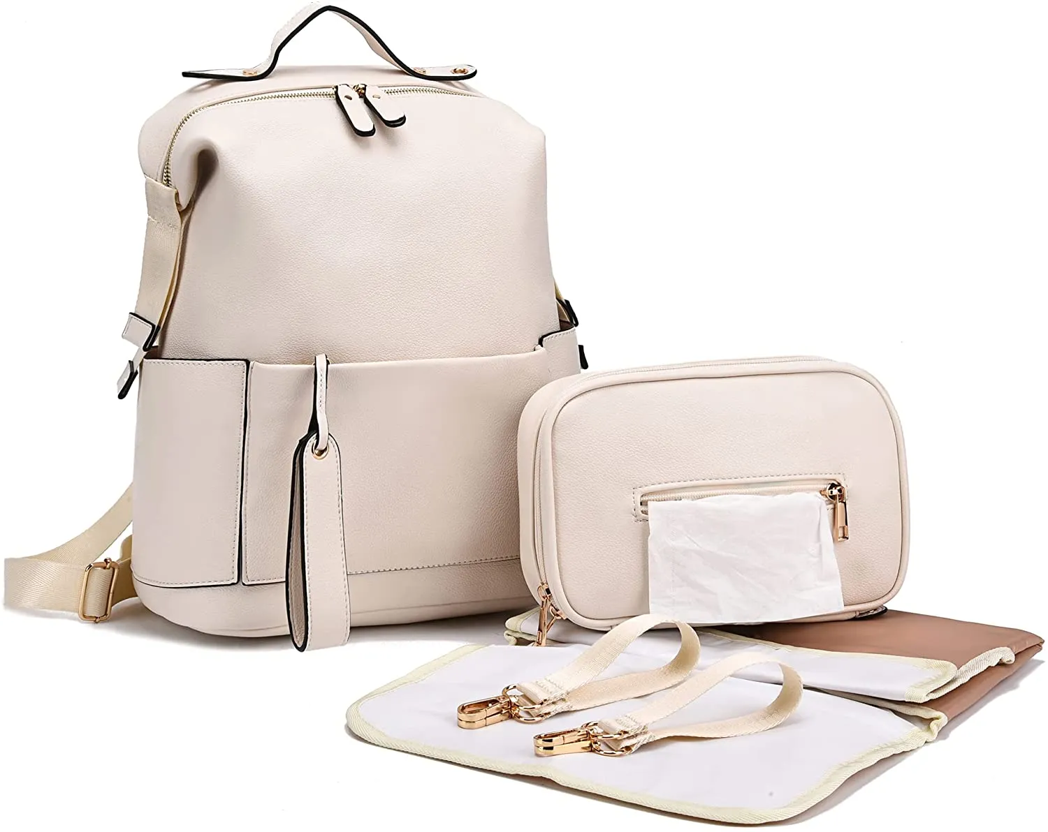 7-in-1 Baby Large Capacity Diaper Bag with Changing Pad