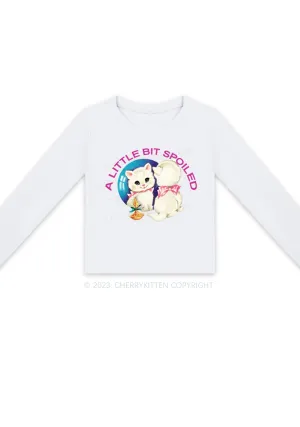 A Little Bit Spoiled Long Sleeve Crop Top Cherrykitten