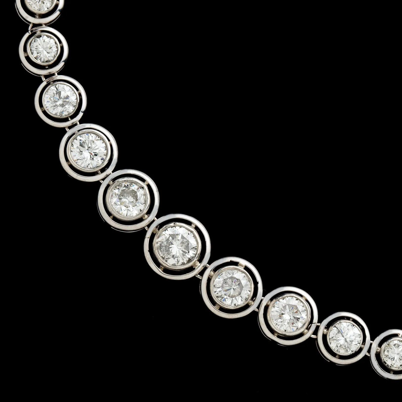 Antique Old Mine Cut Diamond Necklace