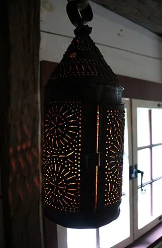 Antique Tin Punched Lantern Gorgeous