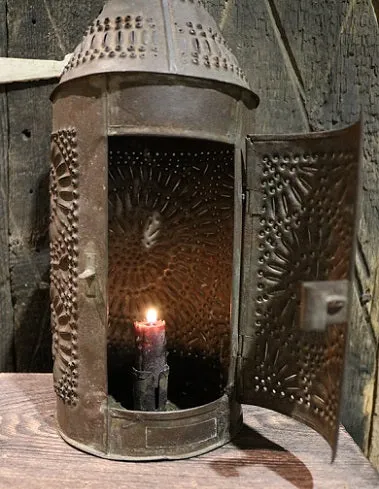 Antique Tin Punched Lantern Gorgeous