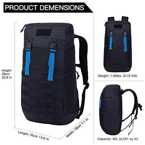 Aveler 40L Lightweight Camping Hiking Backpack MOLLE Compatible Water-Resistance Traveling Daypack
