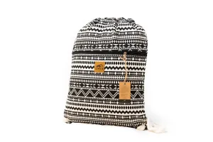 Aztec Tribal Canvas Drawstring Backpack