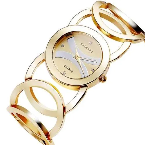 BAOSAILI BSL089 Fashion Luxury Crystal Gold Wrist Watches