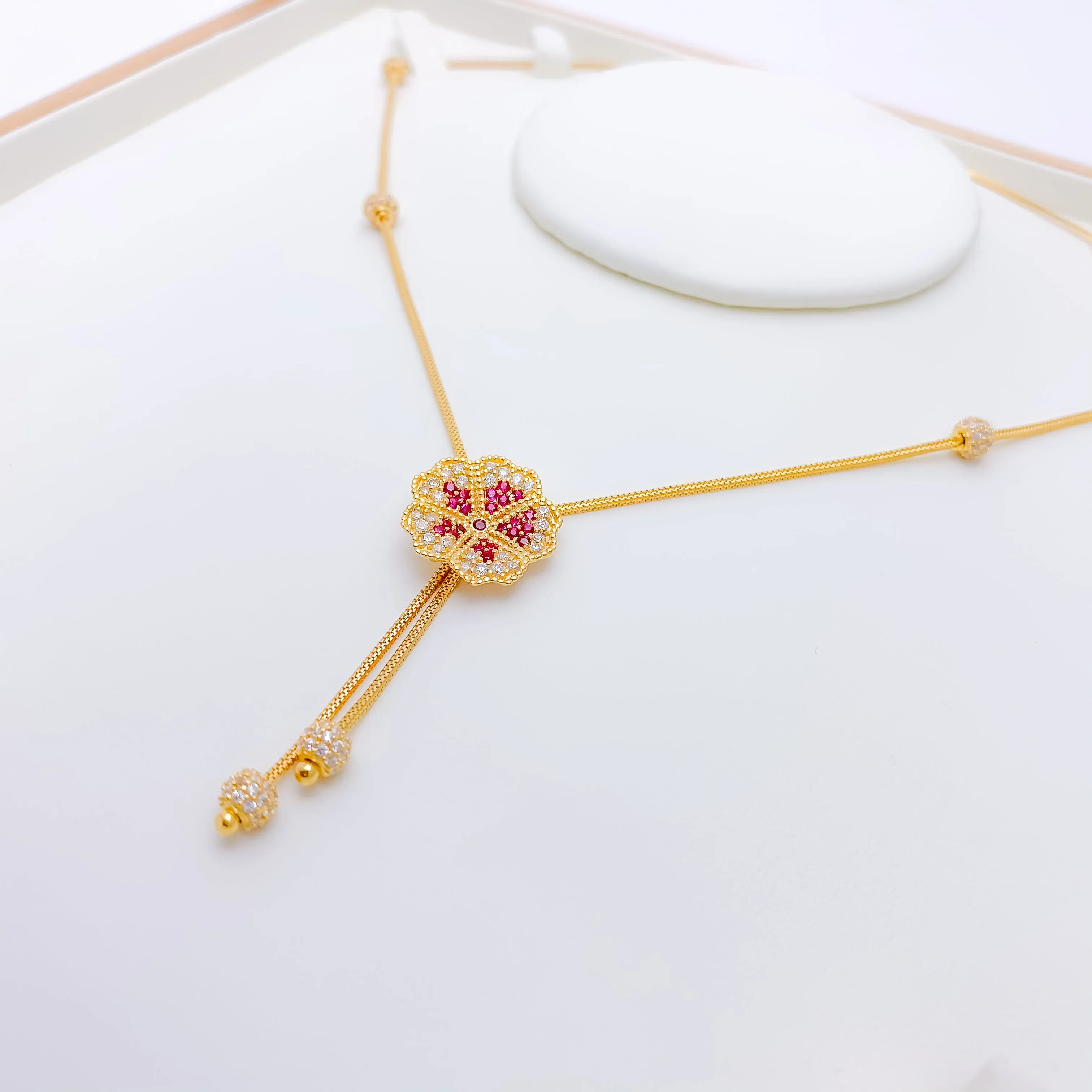 Beautiful Floral CZ Necklace