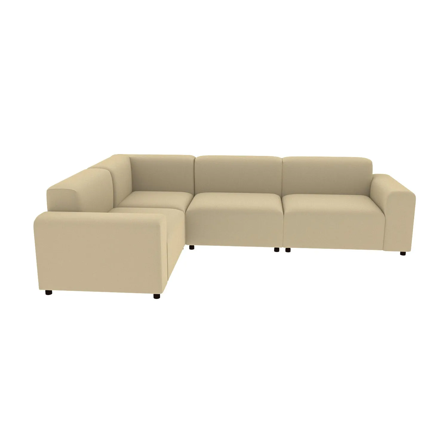 Better Blonde Pastel Coloured Comfort Long L Shaped 4 Seater Sofa for Home
