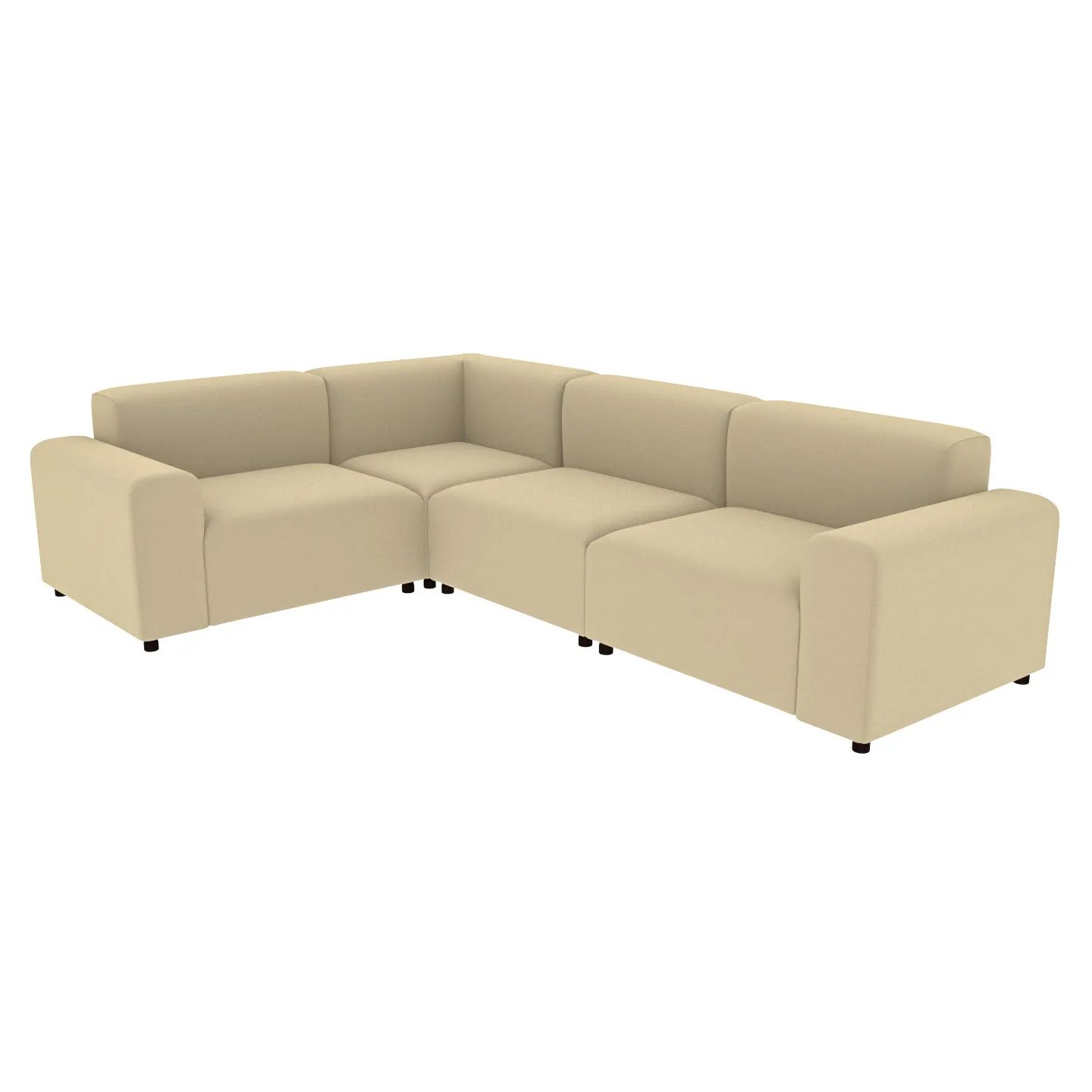 Better Blonde Pastel Coloured Comfort Long L Shaped 4 Seater Sofa for Home
