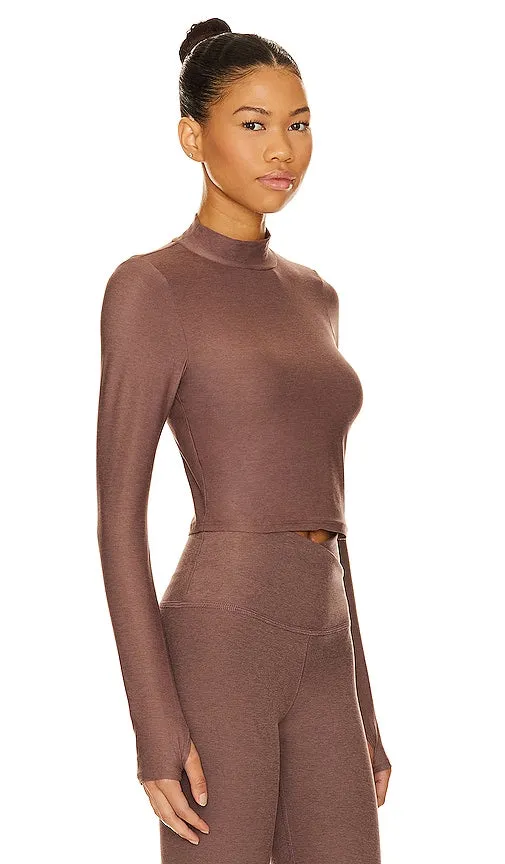 Beyond Yoga Featherweight Moving On Cropped Top in Brown