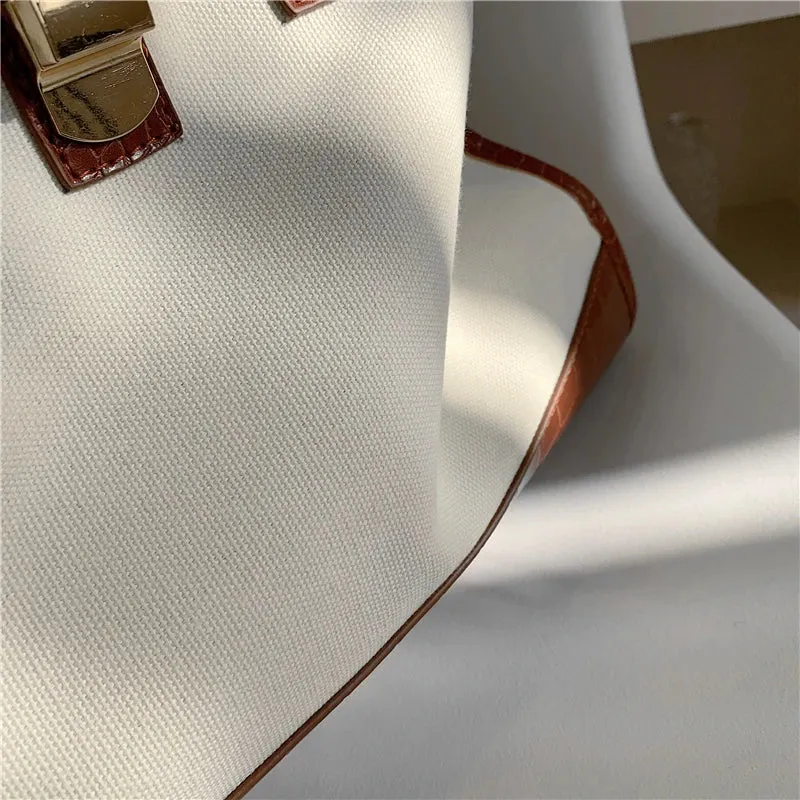 Big Patchwork Canvas Tote Bag