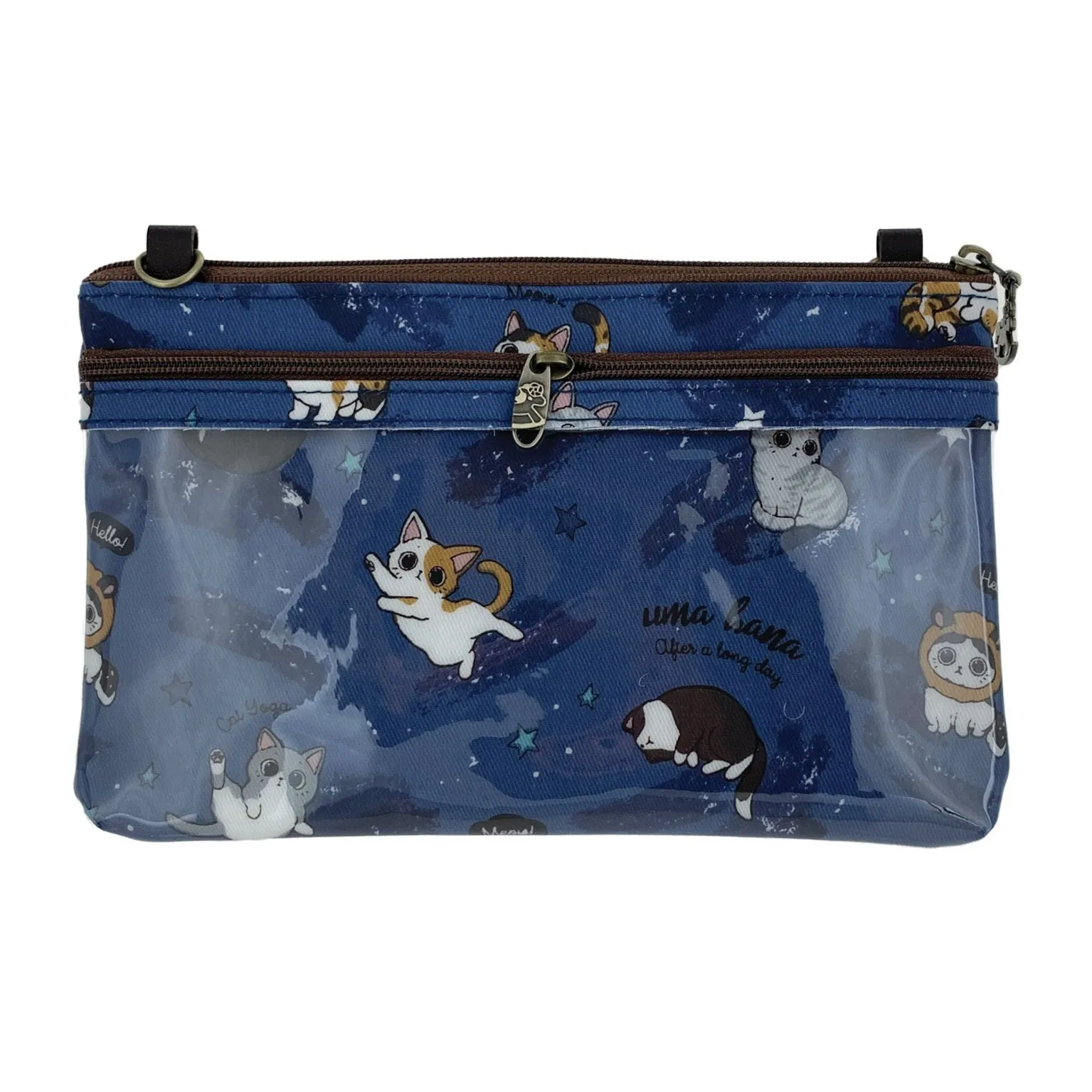 Blue Cat Yoga Zipper Crossbody
