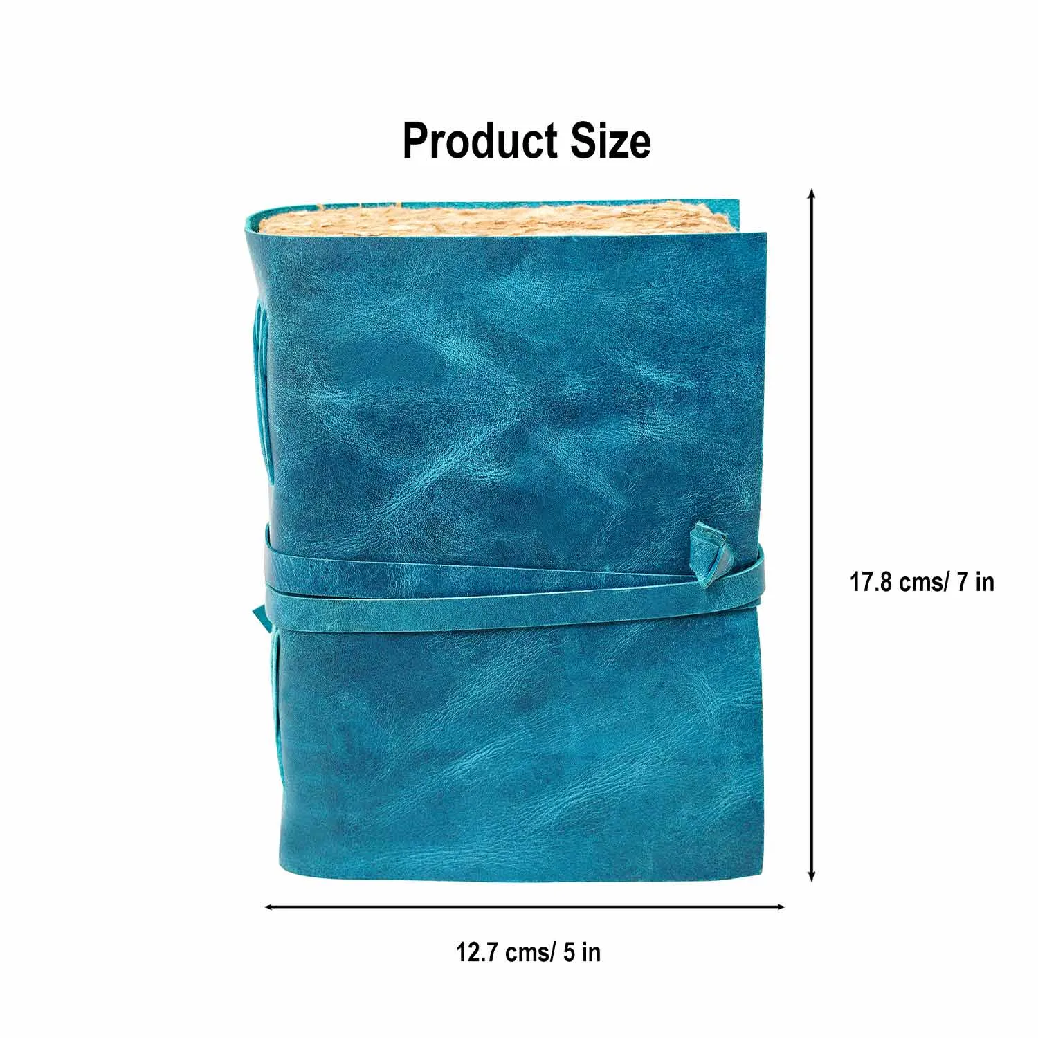 Blue Medieval Leather Journal with Antique Paper