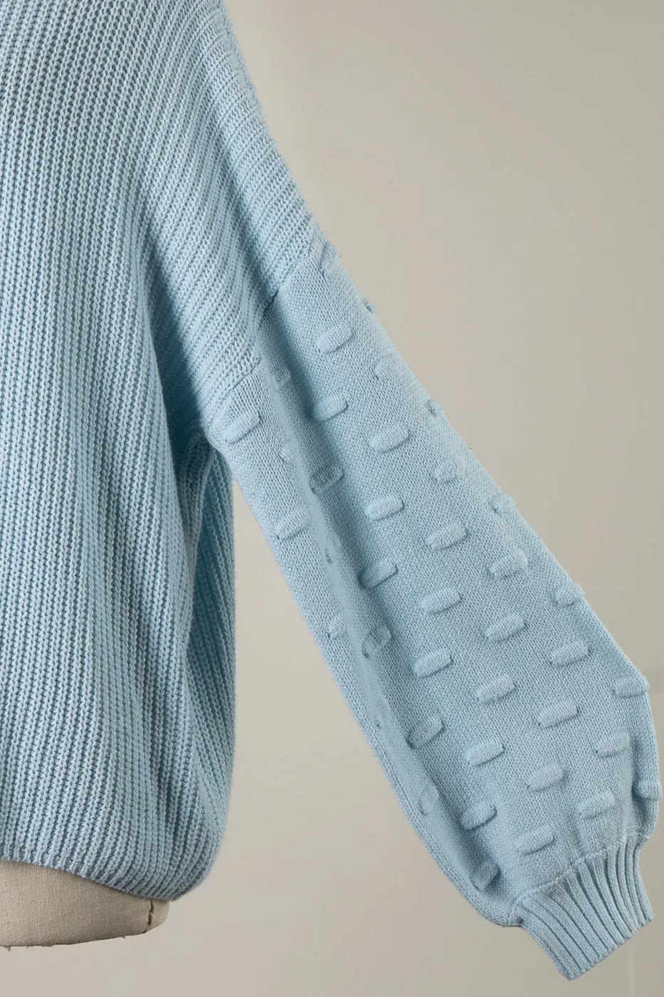 BUBBLE SLEEVE DETAIL CABLE KNIT SWEATER 1 PACK