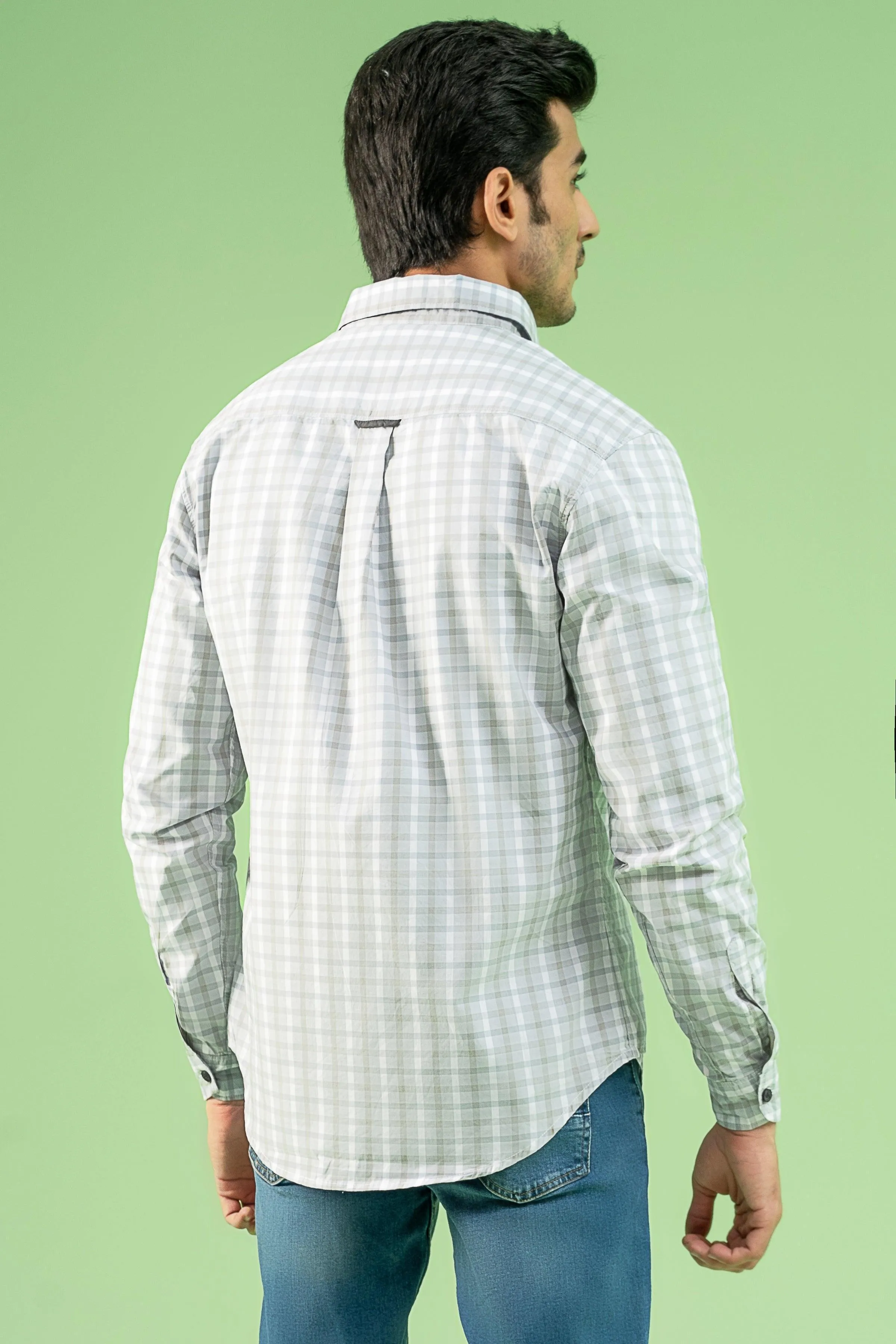 CASUAL SHIRT GREY WHITE
