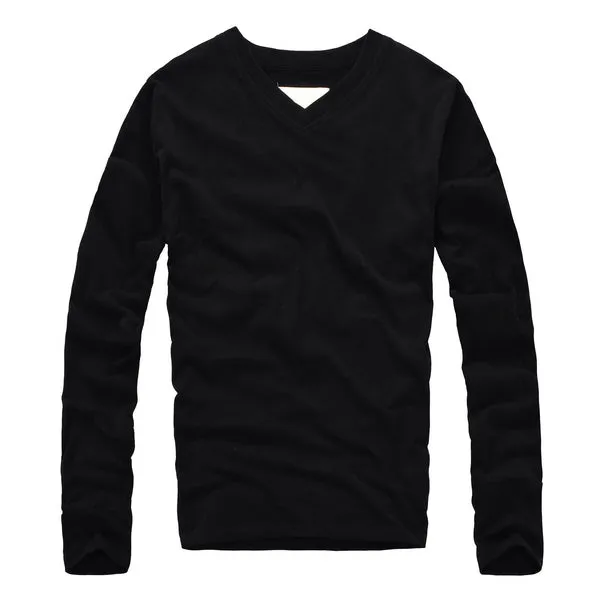 Casual V-Neck Cotton Long Sleeve Shirt