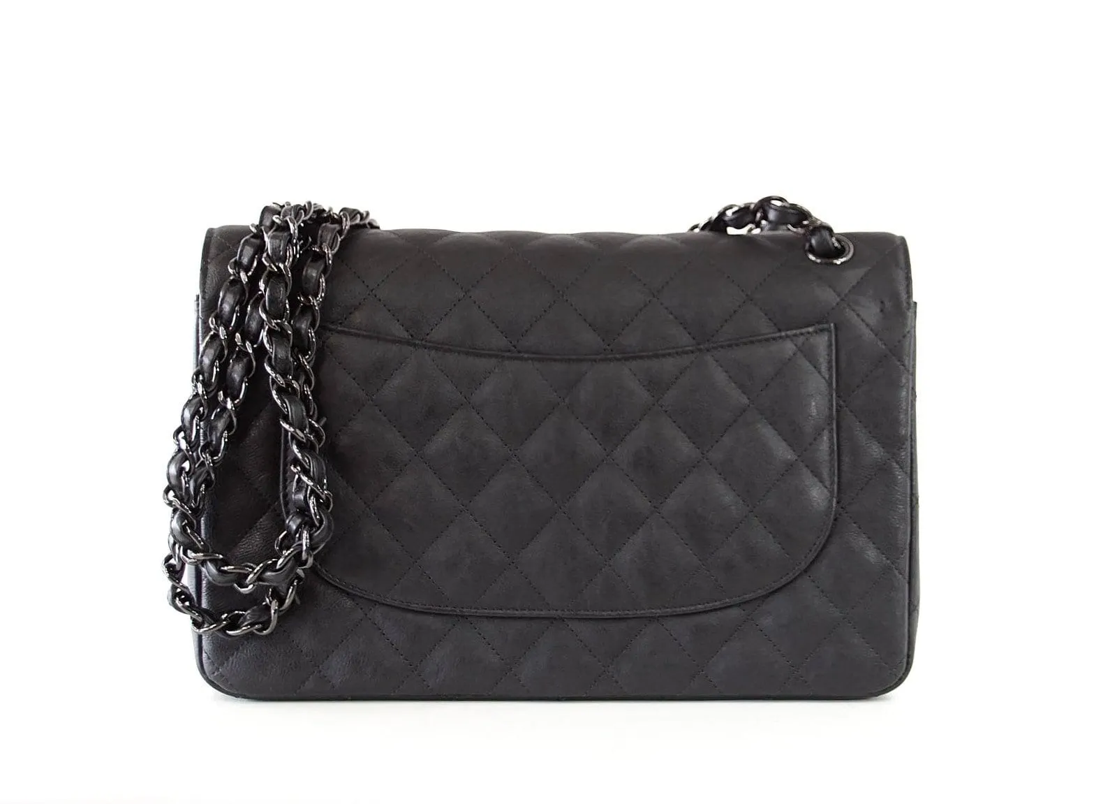 Chanel Bag Quilted So Black Jumbo Classic Double Flap Calfskin Limited Edition