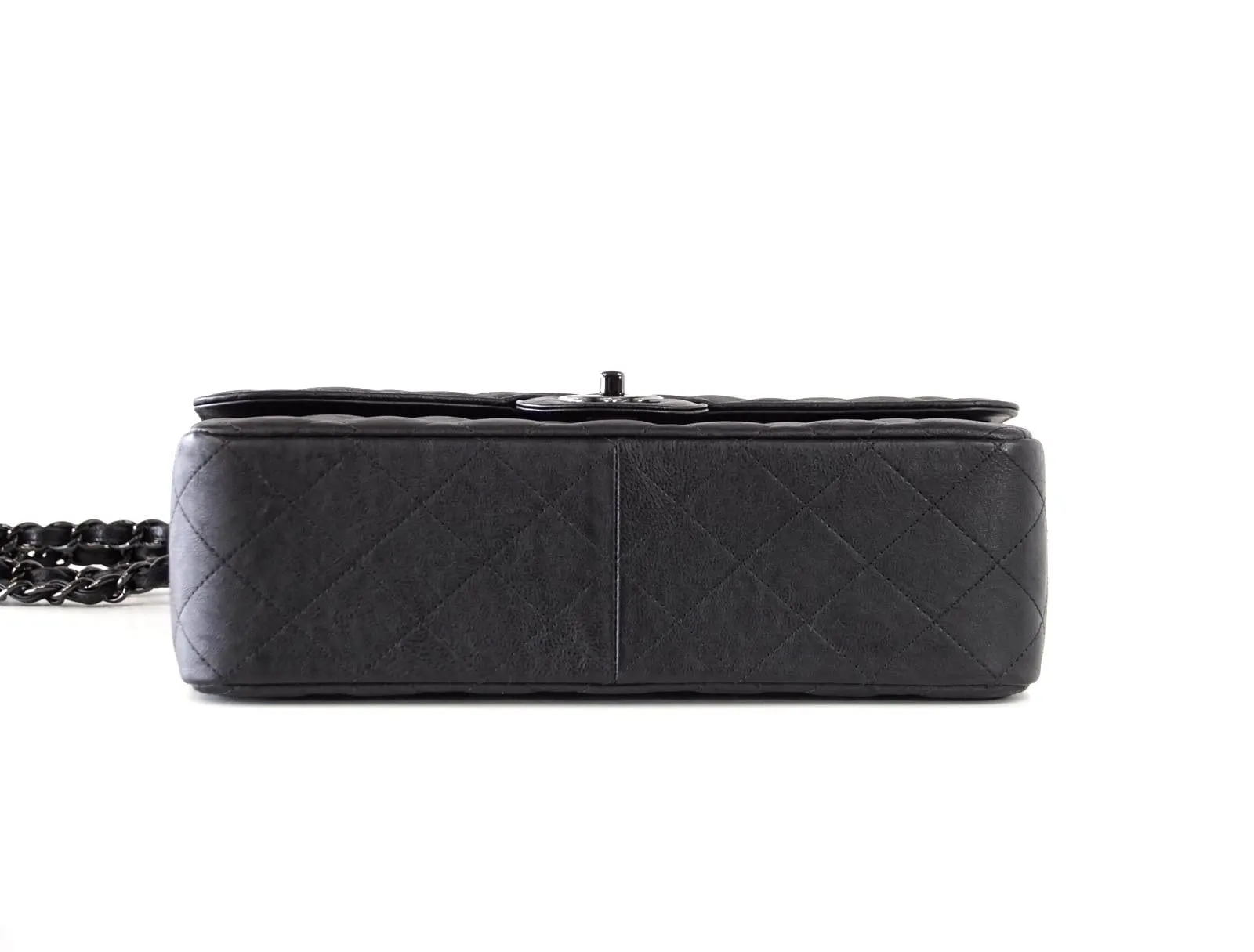 Chanel Bag Quilted So Black Jumbo Classic Double Flap Calfskin Limited Edition
