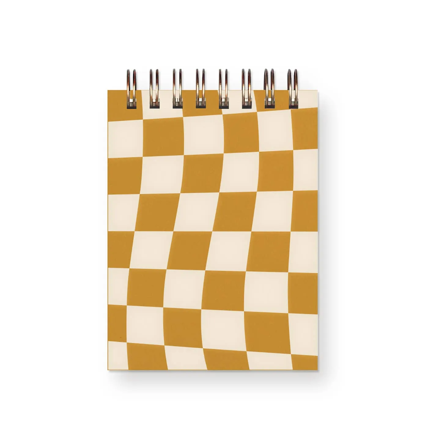 Checkerboard Mini Jotter Notebook: Saffron Cover | White Ink