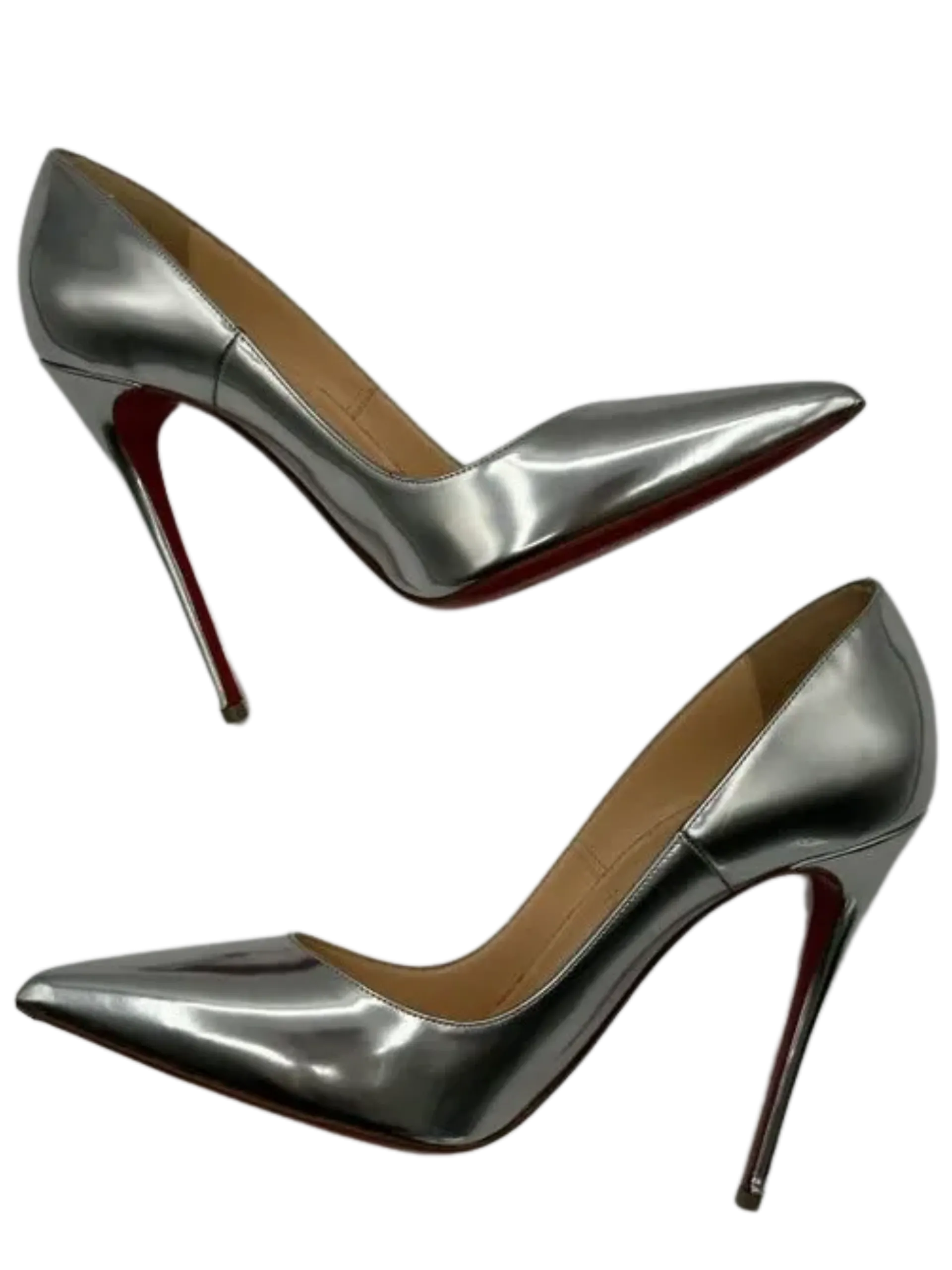 Christian Louboutin SO KATE 120 Metallic Silver Stiletto Heels