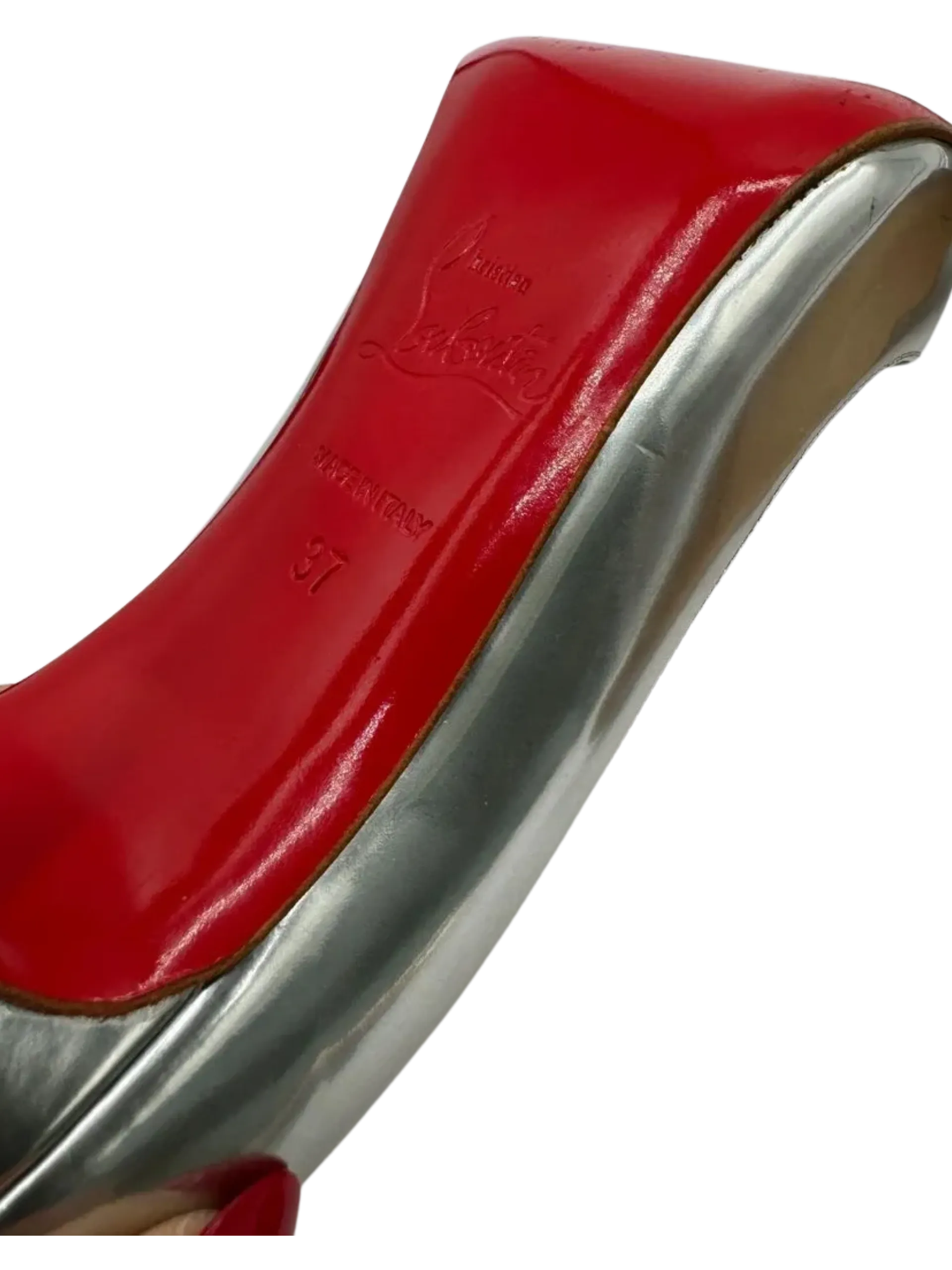Christian Louboutin SO KATE 120 Metallic Silver Stiletto Heels