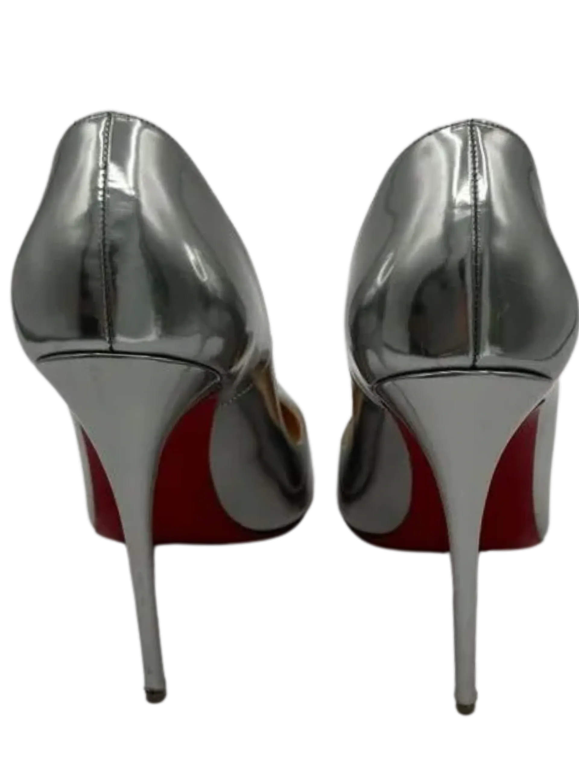 Christian Louboutin SO KATE 120 Metallic Silver Stiletto Heels