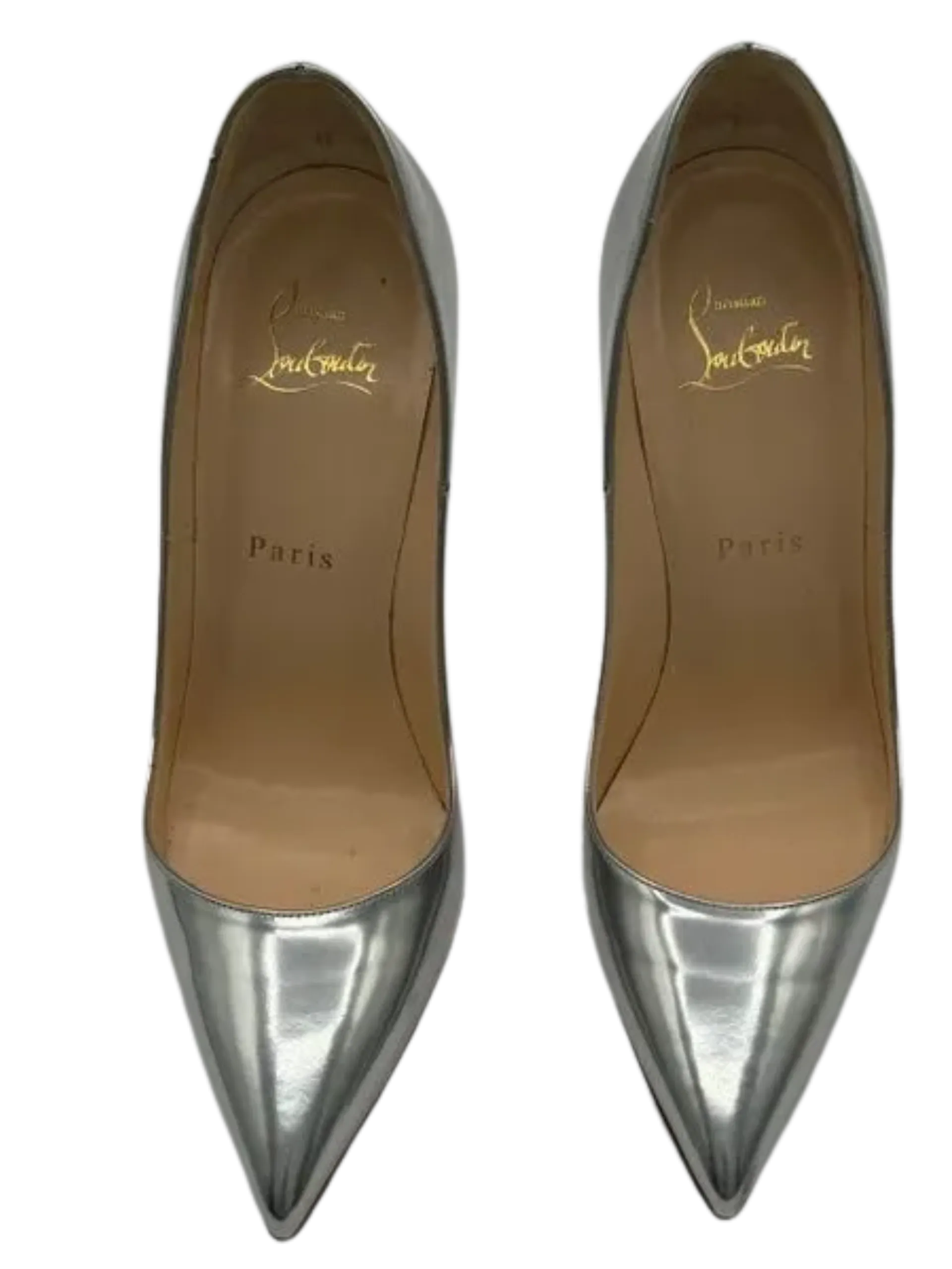 Christian Louboutin SO KATE 120 Metallic Silver Stiletto Heels