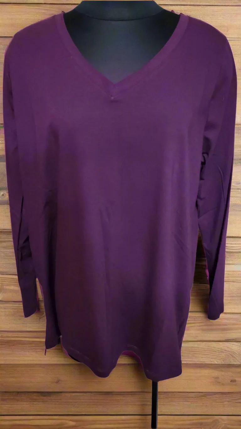 Cotton V-Neck Long Sleeve GT1058X