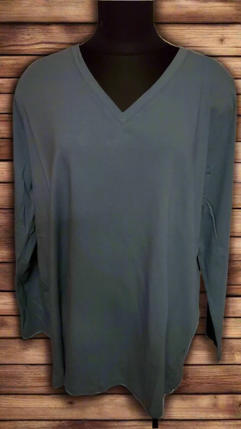 Cotton V-Neck Long Sleeve GT1058X