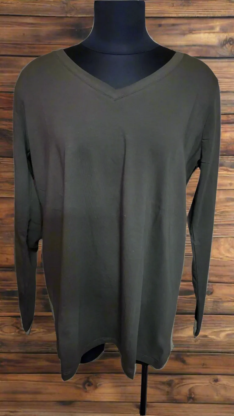 Cotton V-Neck Long Sleeve GT1058X