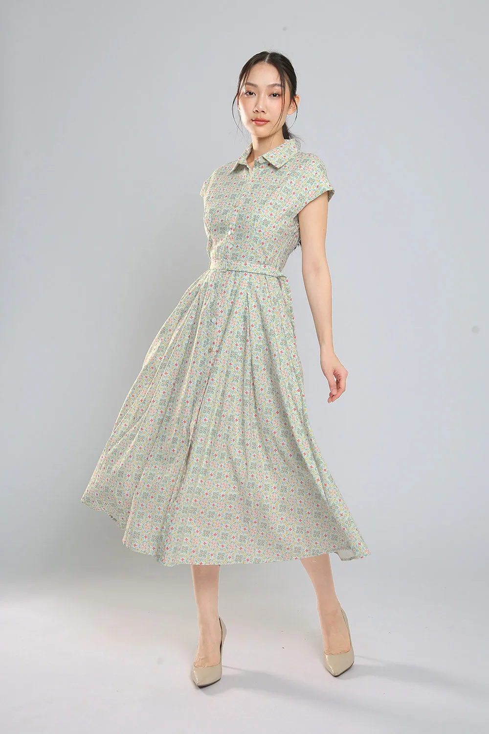 Dezza Midi Dress in Texture Prints