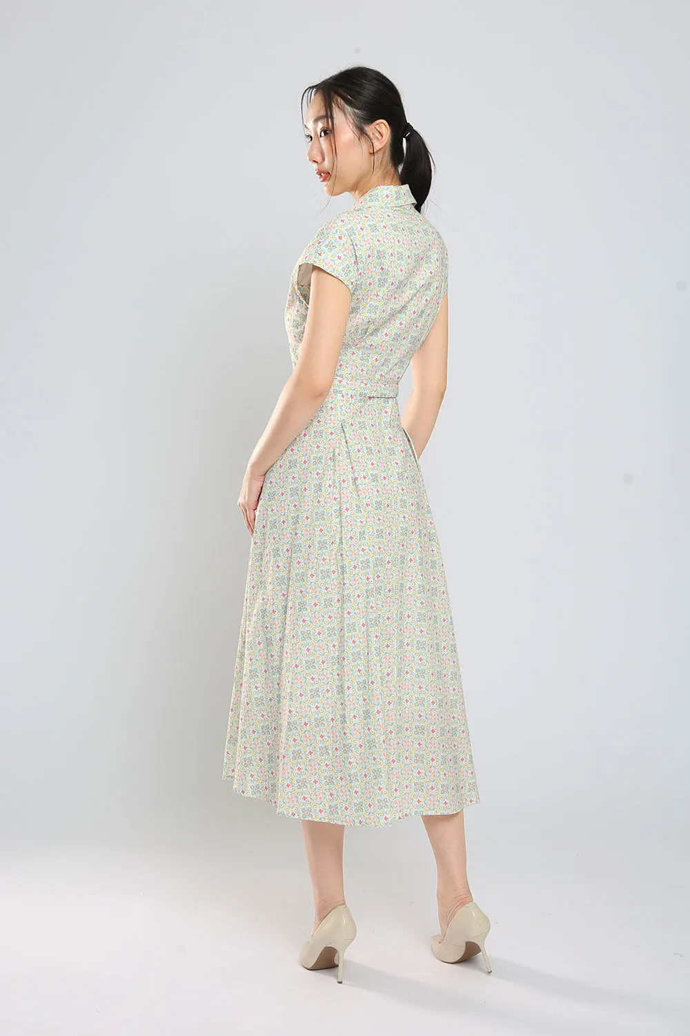Dezza Midi Dress in Texture Prints