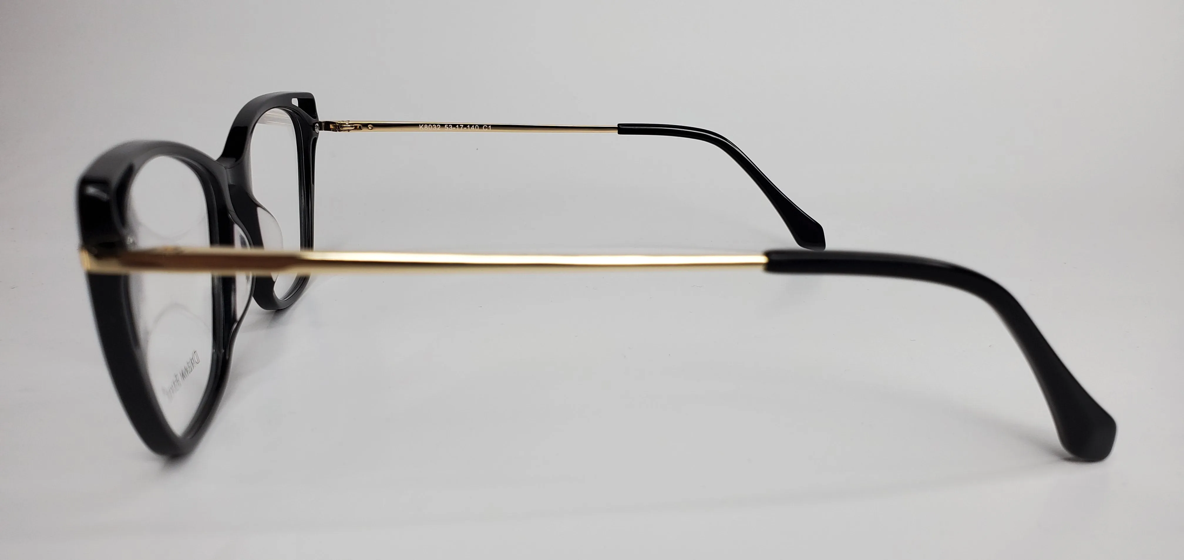 Dream Fever K8032 Black Gold Fashion Acetate Eyeglasses