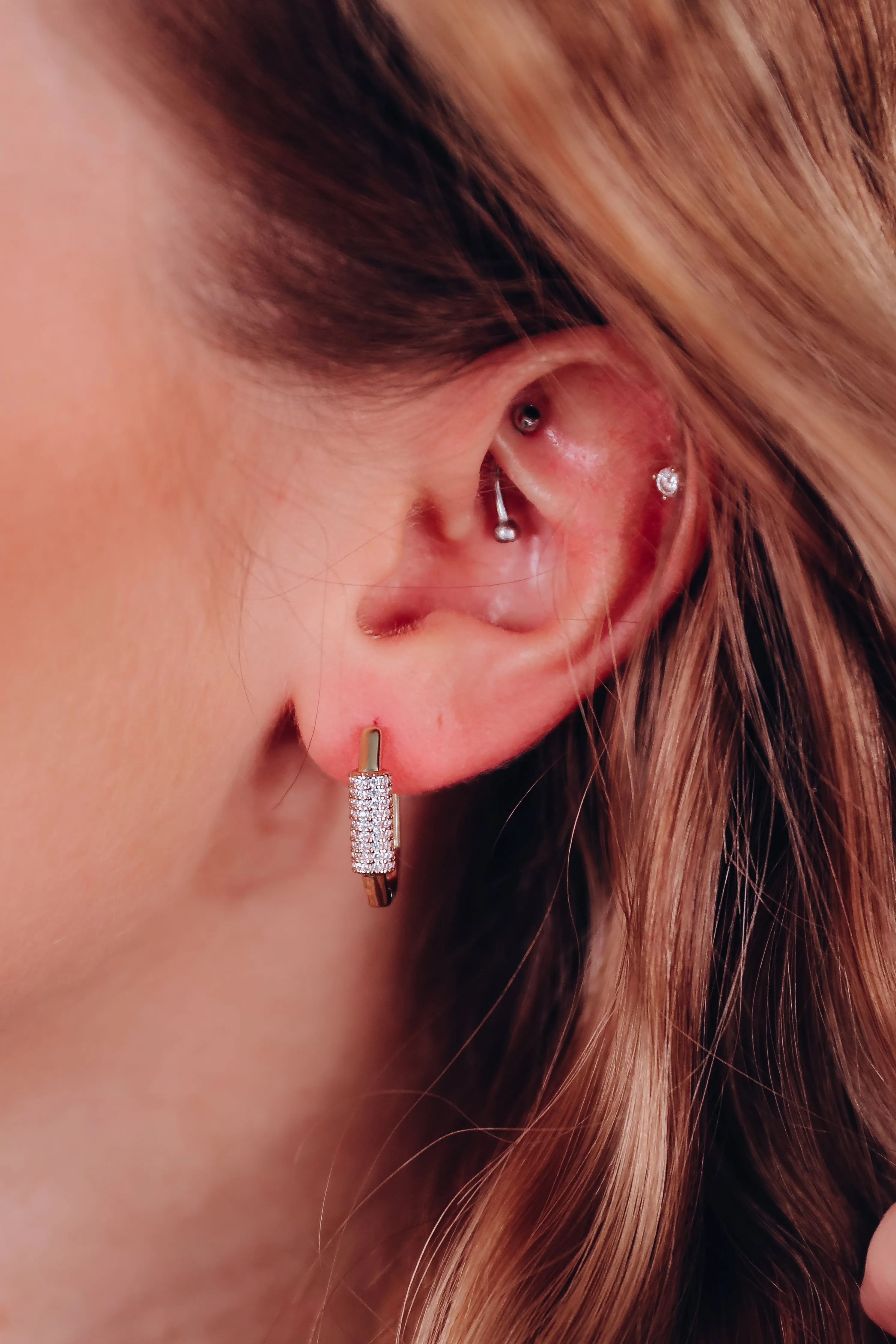 Elegantly Simple Octagon Hoop Earring
