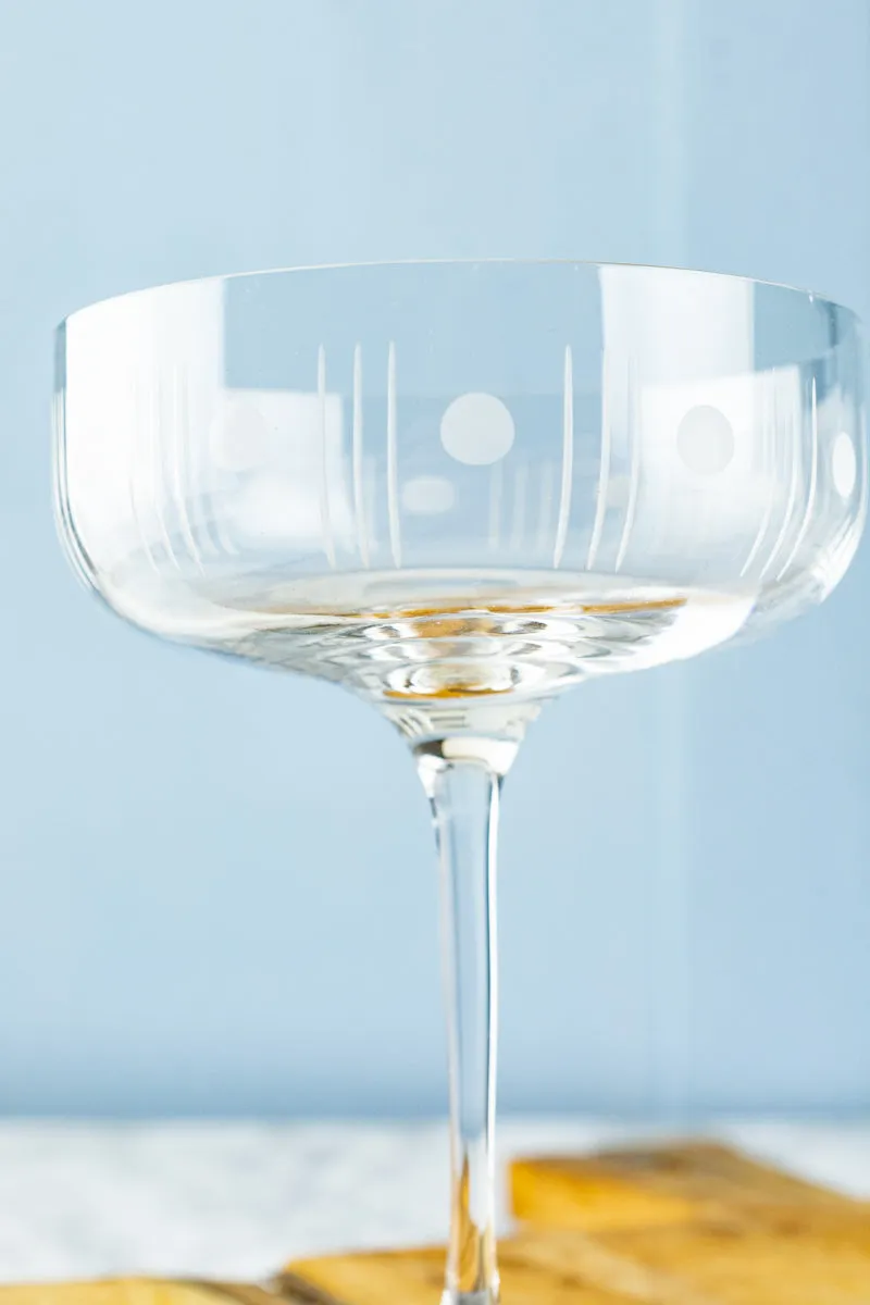 Etched Tall Champagne Coupes — Set of 2