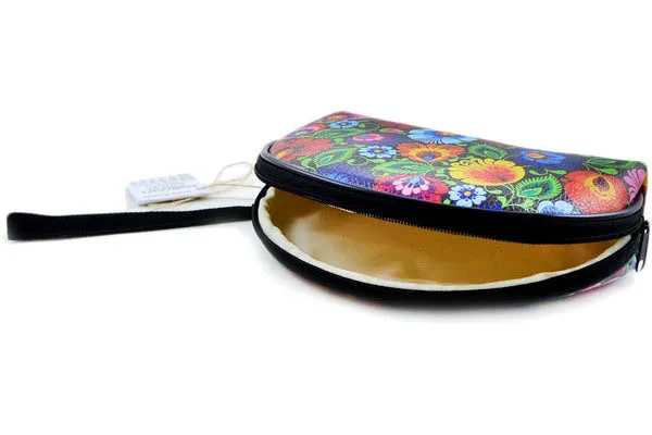 Faux leather 6" Cosmetic Bag Black