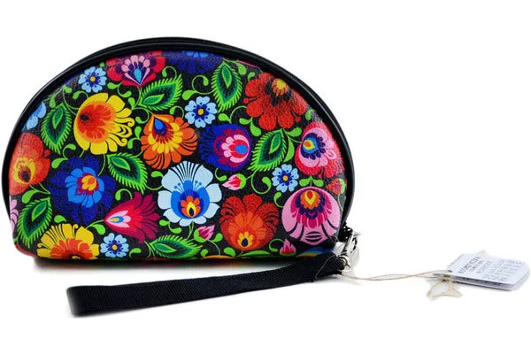 Faux leather 6" Cosmetic Bag Black