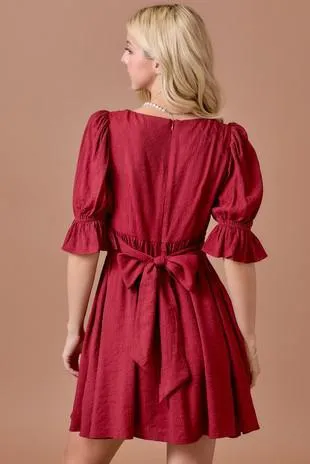 Front Twist Ruffled Dress