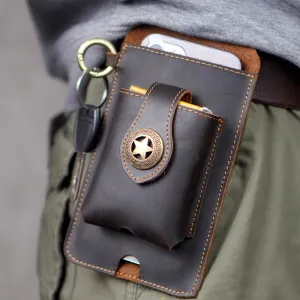 Genuine Leather Phone Holster Universal Cell Phone Holder With Belt Loop