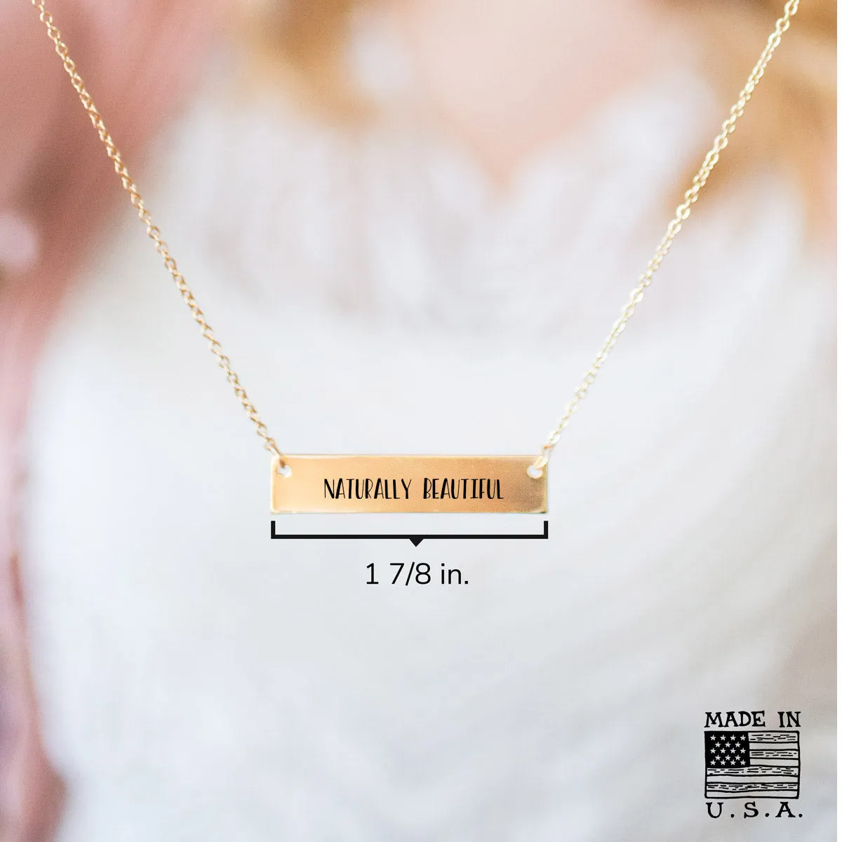 Gold Naturally Beautiful Bar Necklace