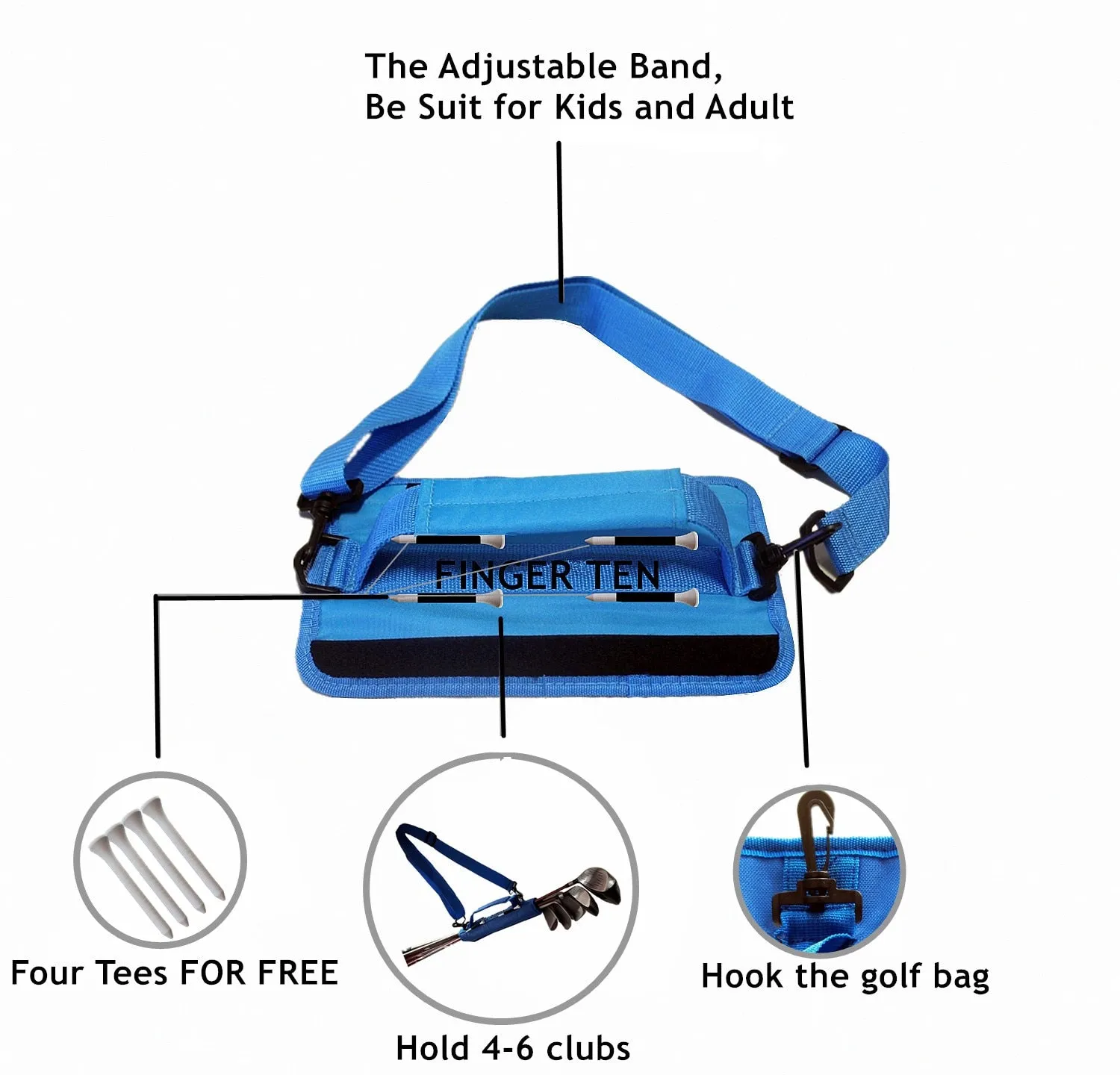 Golf Club Bag Carrier Driving Range Travel Gfit Color Kids Men Women